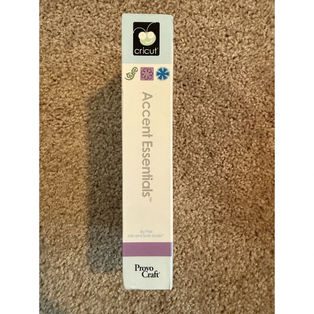 Cricut Accent Essentials Cartridge Complete Box Overlay Handbook 29-0391 Shapes